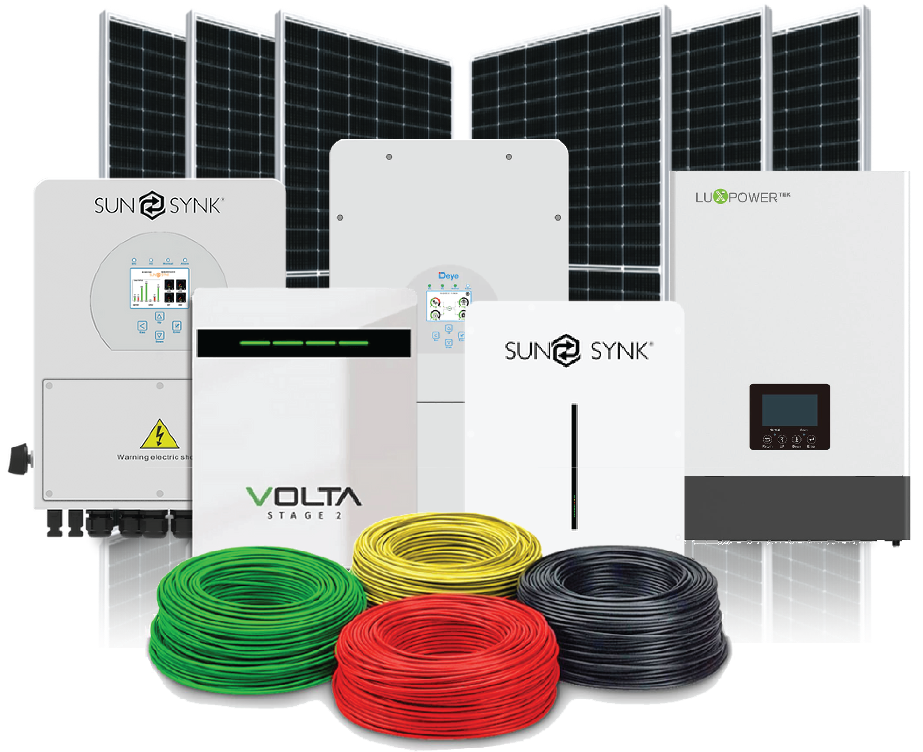 solar panels and inverters
